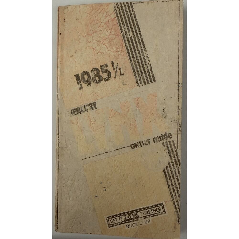 1985 1/2 Mercury Lynx Owner's Manual FPS-365